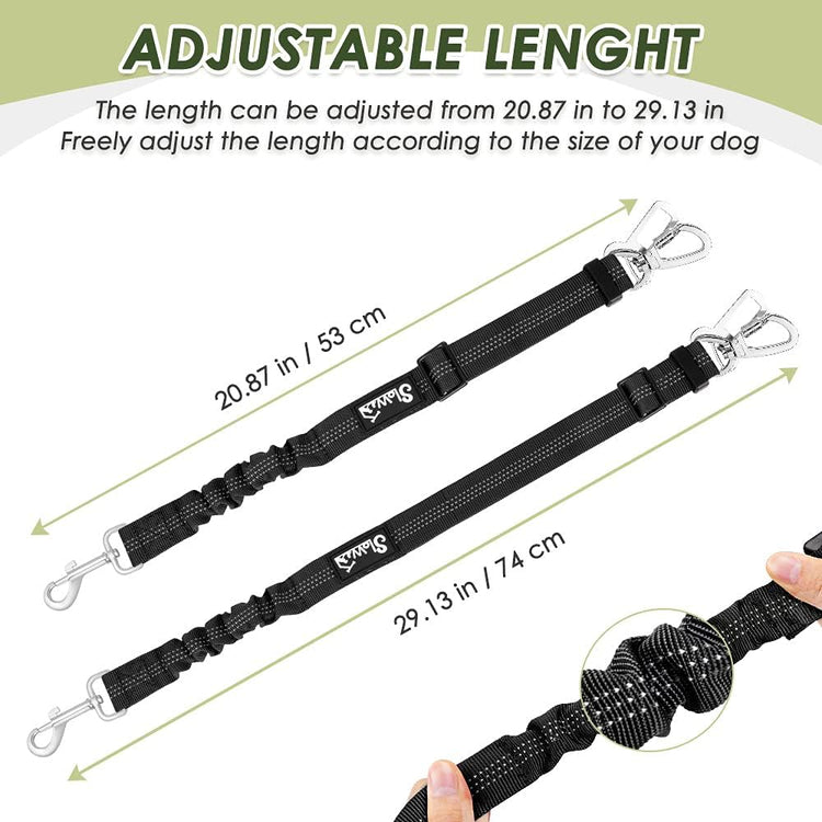 SlowTon Adjustable Dog Car Harness – Breathable Mesh Seat Belt with Elastic Bungee for Small & Medium Dogs