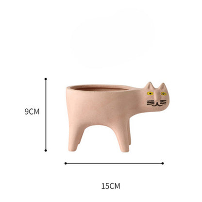 Cute Cat Tail Flower Pot Ceramic Personality Creativity