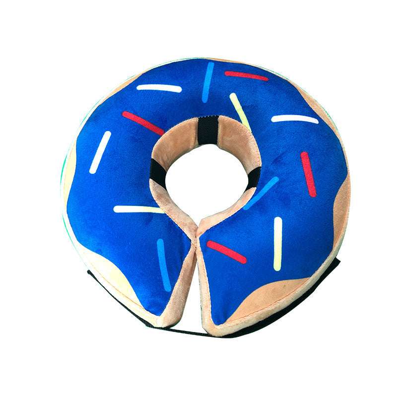 Cartoon Dog Donut Collar – Soft PVC Recovery Cone for Dogs