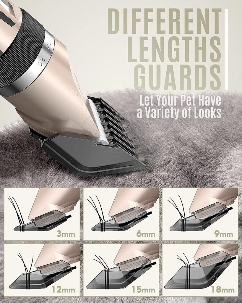 oneisall Quiet Dog Clipper – Cordless Rechargeable Pet Grooming Kit for Dogs & Cats (Gold)