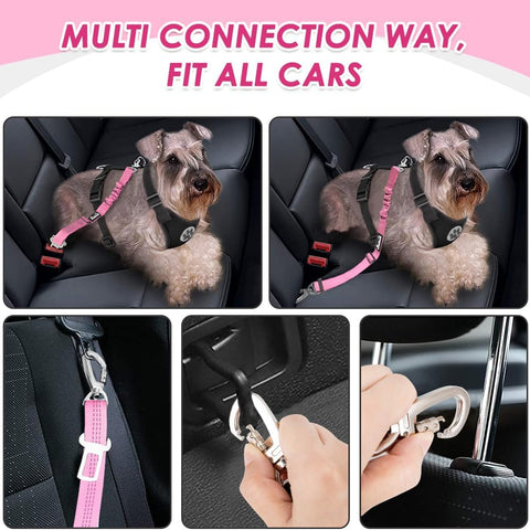 Lukovee Adjustable Dog Car Harness – Padded Breathable Mesh Seat Belt for Small, Medium & Large Dogs