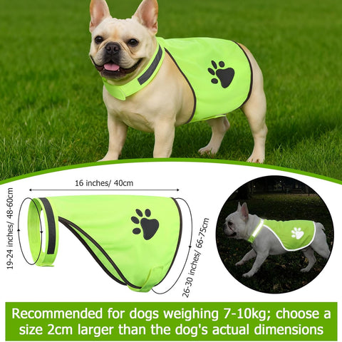 Shinylin 4-Piece Reflective Dog Safety Gear – Adjustable Vest & High-Visibility Wristbands for Outdoor Walks