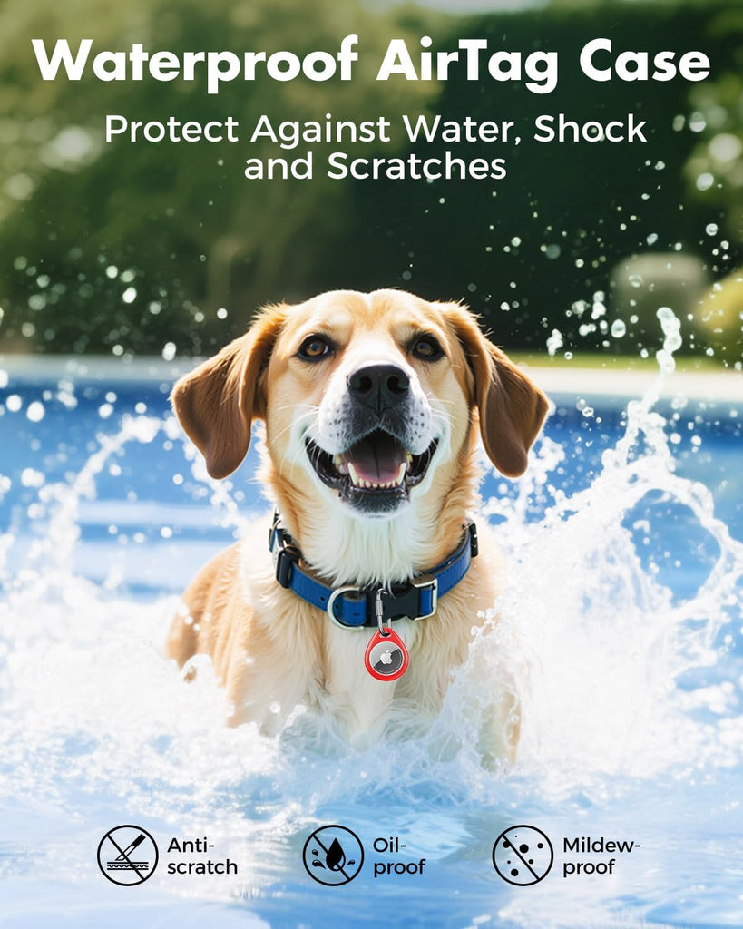 UNBREAKcable AirTag Holder – 4 Pack Waterproof & Shockproof TPU Case with Carabiner