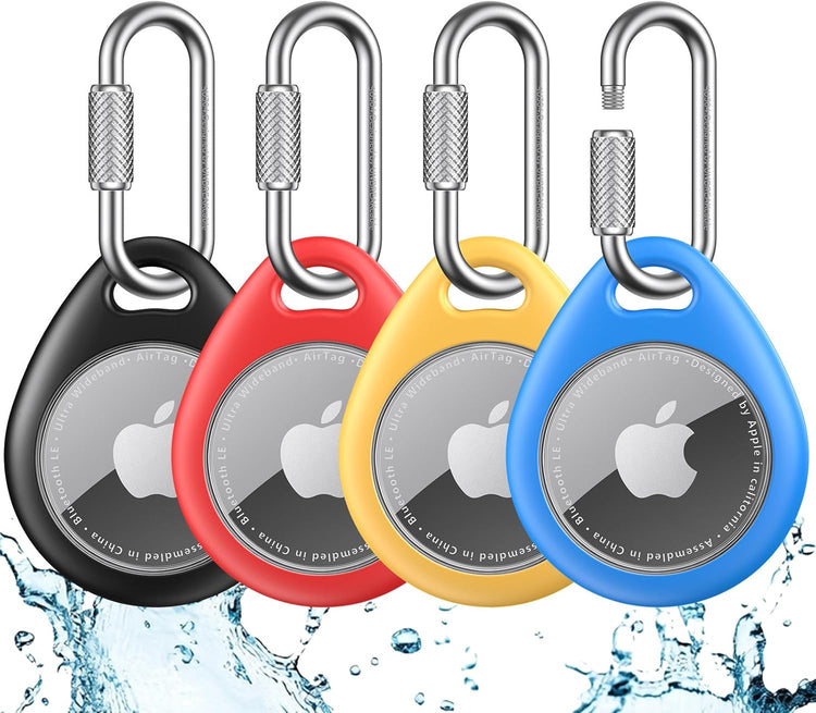 UNBREAKcable AirTag Holder – 4 Pack Waterproof & Shockproof TPU Case with Carabiner
