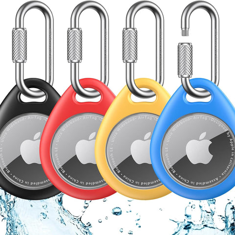 UNBREAKcable AirTag Holder – 4 Pack Waterproof & Shockproof TPU Case with Carabiner