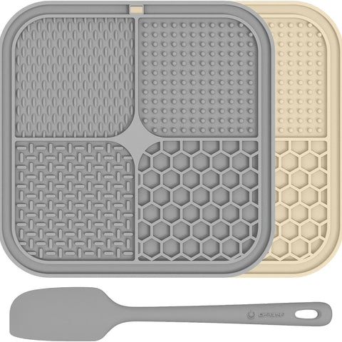 ChefAide 2-Pack Dog & Cat Lick Mats – Slow Feeder with Suction Cups, Anxiety Relief
