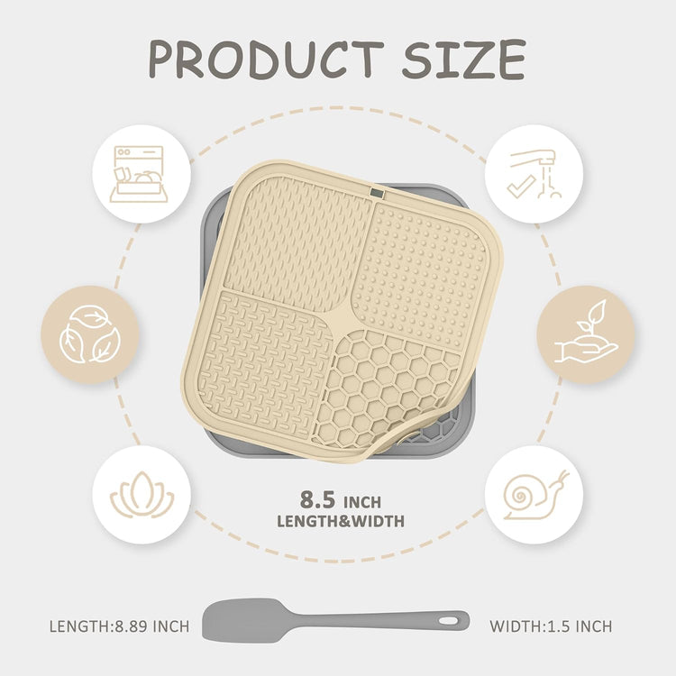 ChefAide 2-Pack Dog & Cat Lick Mats – Slow Feeder with Suction Cups, Anxiety Relief