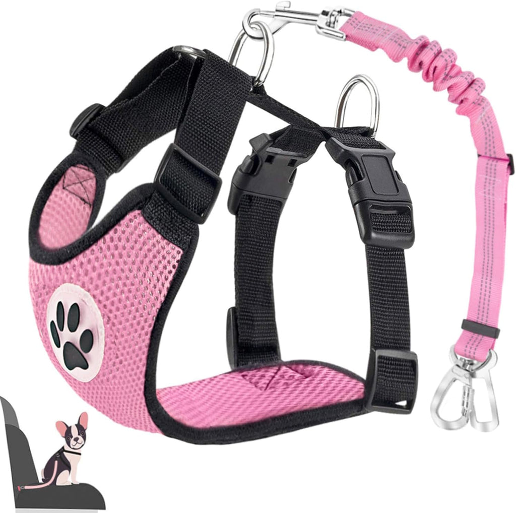 Lukovee Adjustable Dog Car Harness – Padded Breathable Mesh Seat Belt for Small, Medium & Large Dogs