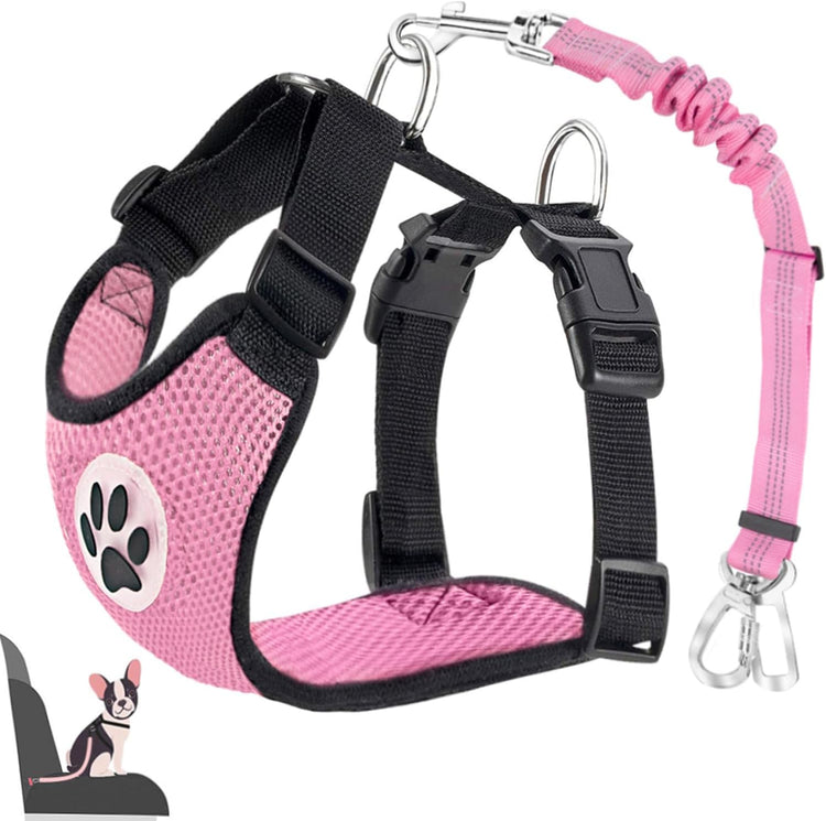Lukovee Adjustable Dog Car Harness – Padded Breathable Mesh Seat Belt for Small, Medium & Large Dogs