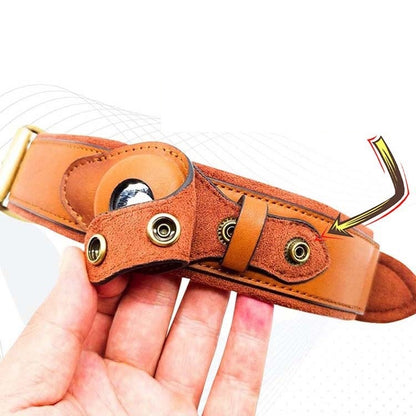 Leather GPS Dog Collar – Tracker-Ready Pet Collar for Apple AirTag