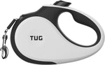 TUG 360° Retractable Dog Leash – 16ft Tangle-Free Nylon Tape with One-Handed Brake & Lock (Medium, White)