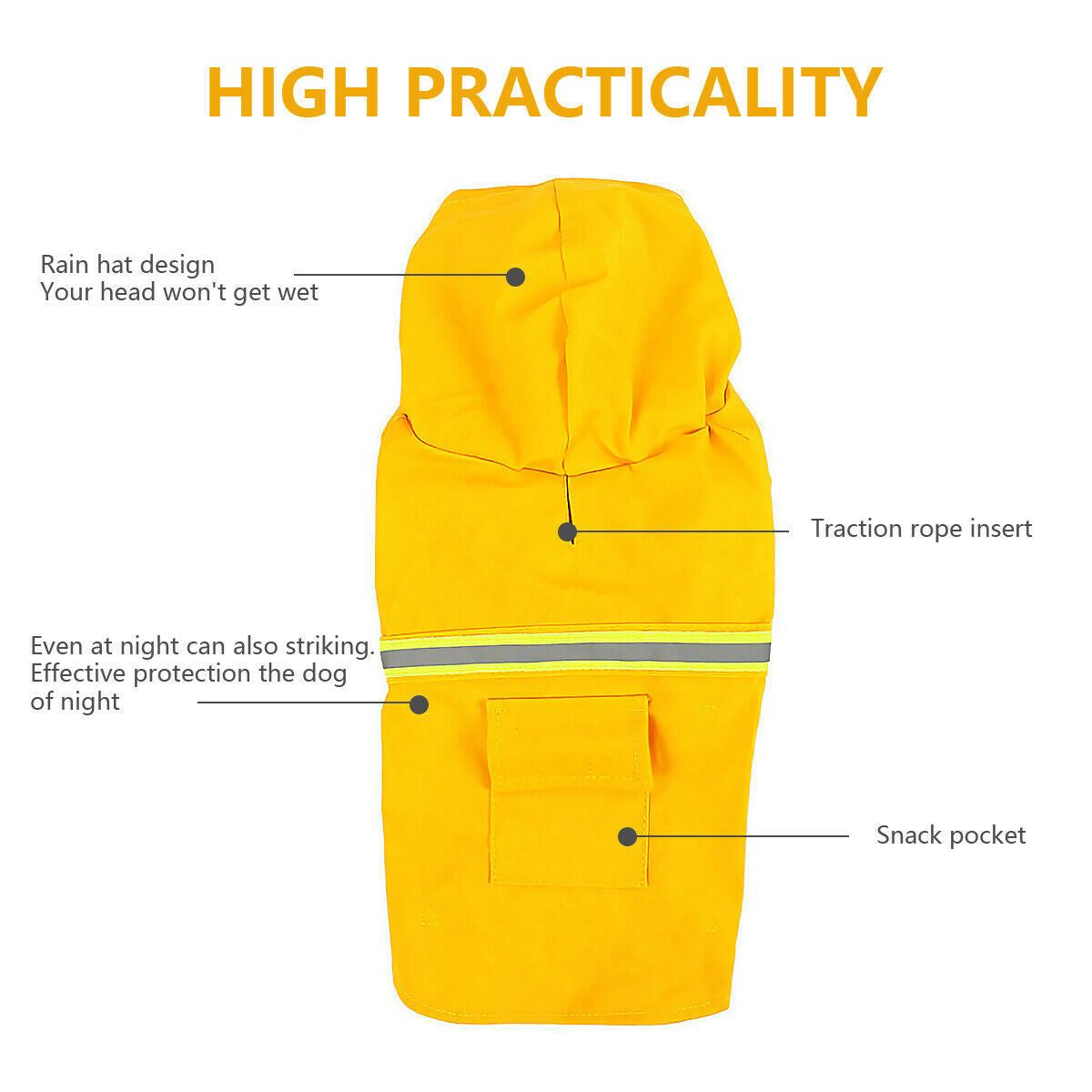 Dog Raincoat,Waterproof Dog Rain Jacket With Safety Reflective Stripe,Hooded Slicker Dachshund Doggy Dog Poncho With Leash For Dogs And Puppies