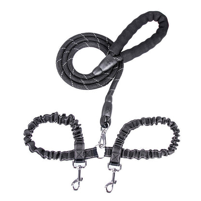 double handle dog leash for two dogs