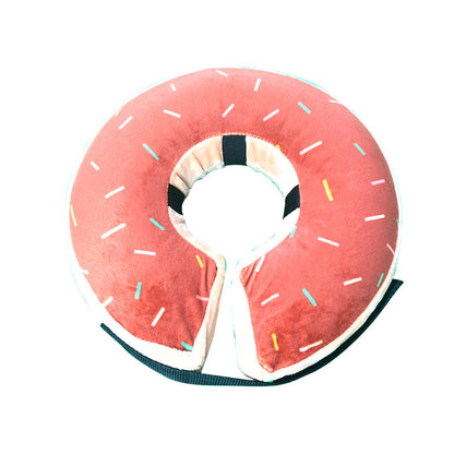 Cartoon Dog Donut Collar – Soft PVC Recovery Cone for Dogs