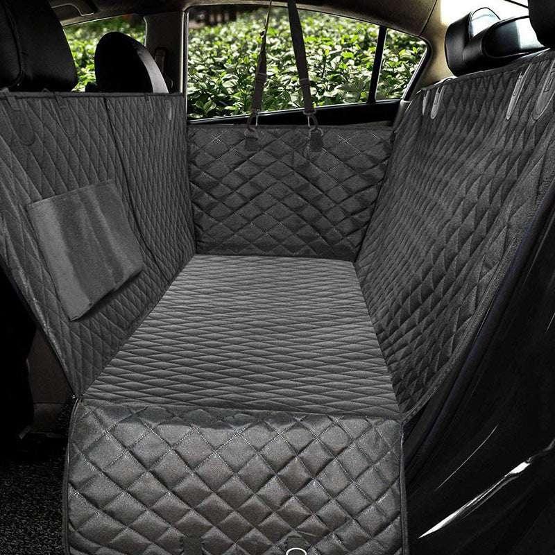 Back Seat Protector for Dogs – Waterproof Dog Car Seat Cover with Mesh View, Zippered Sides & Safety Hammock