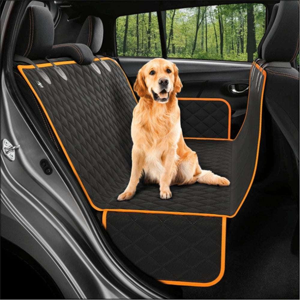 Back Seat Protector for Dogs – Waterproof Dog Car Seat Cover with Mesh View, Zippered Sides & Safety Hammock
