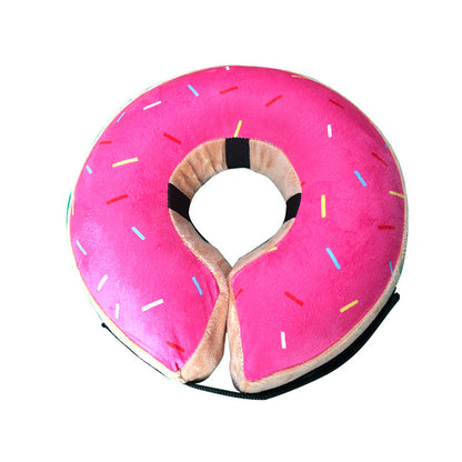 Cartoon Dog Donut Collar – Soft PVC Recovery Cone for Dogs