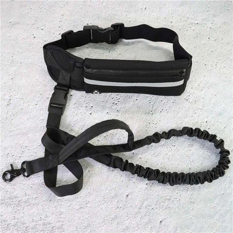 hands free dog leash belt with phone and bottle holder