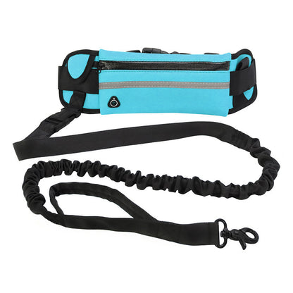 hands free dog leash belt with phone and bottle holder