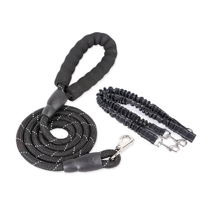 double handle dog leash for two dogs
