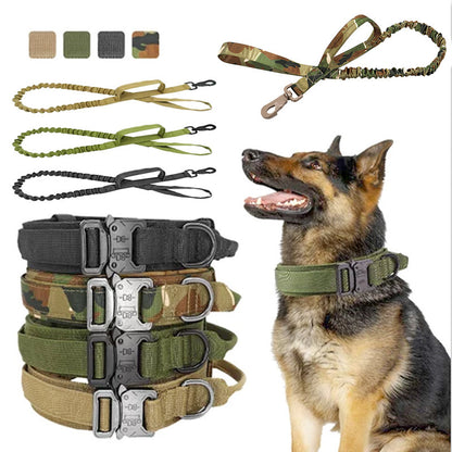 Tactical Dog Collar and Leash Set – Adjustable Military-Grade Nylon Gear for Dogs
