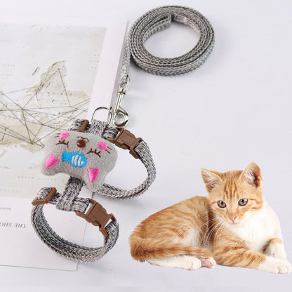 Cat Leash Harness – Adjustable I-Shaped Harness with Traction Rope for Walking