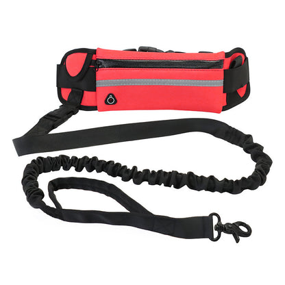 hands free dog leash belt with phone and bottle holder
