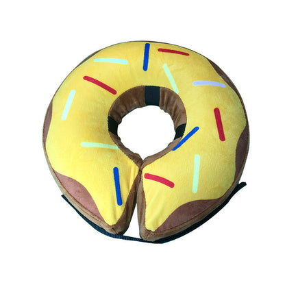 Cartoon Dog Donut Collar – Soft PVC Recovery Cone for Dogs