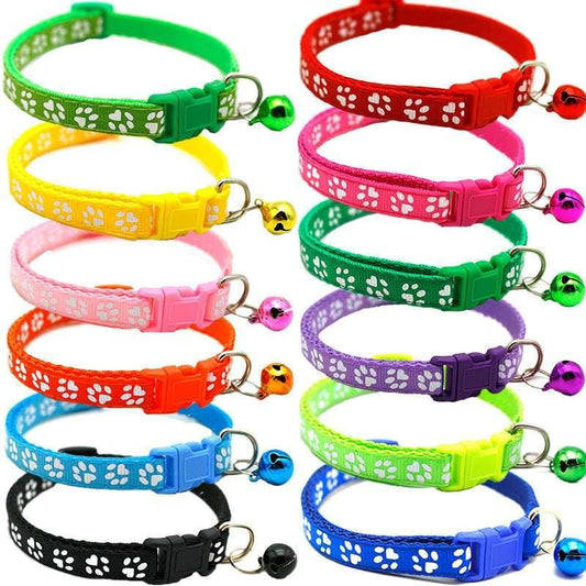 Bells Cat & Dog Collar by PetsDrift – Adjustable Pet ID Recognition Collar with Pendant & Bells