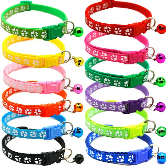 Bells Cat & Dog Collar – Adjustable Pet ID Recognition Collar with Pendant & Bells