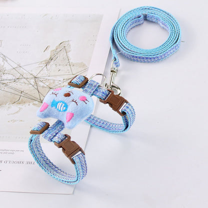 Cat Leash Harness – Adjustable I-Shaped Harness with Traction Rope for Walking